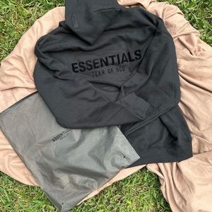 Fear of God, Essentials Black Hoodie, size M,